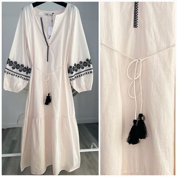Zara Embroidered Dress New - Picture 2 of 3